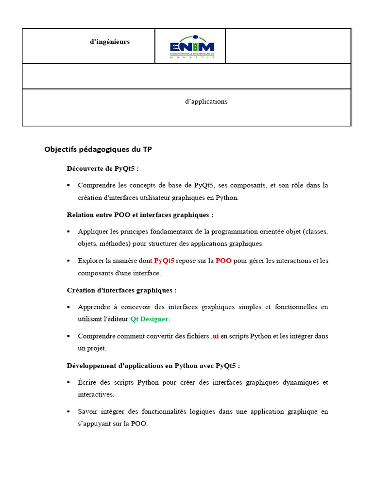 TP PyQt5 : Création d'interfaces graphiques | PDF | Programmation ...