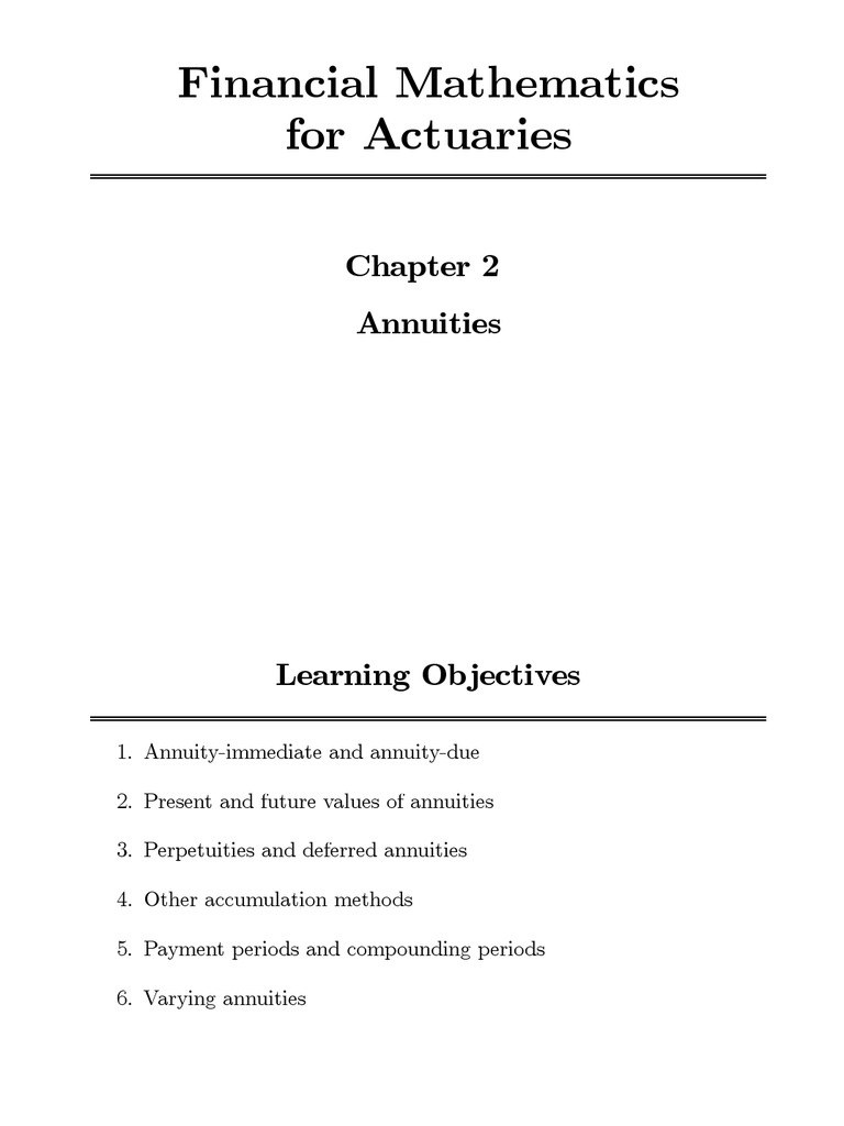 Financial Mathematics For Actuaries: Annuities | PDF | Present Value ...