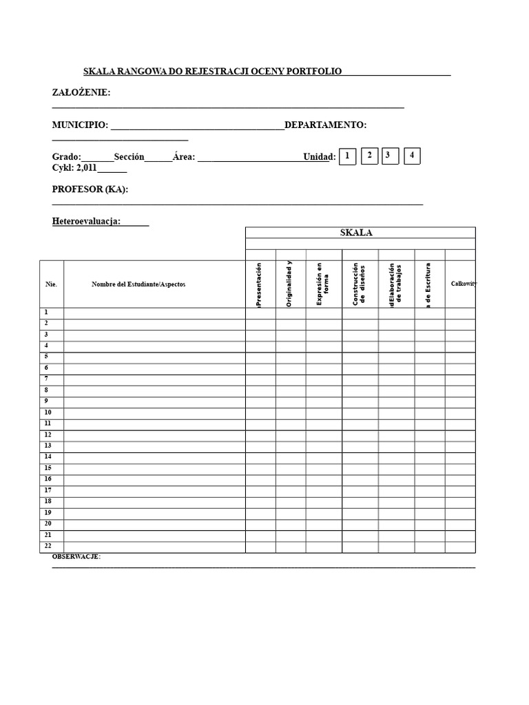 SKALA RANGU Portfolio Obszar Matematyka... 2011 | PDF