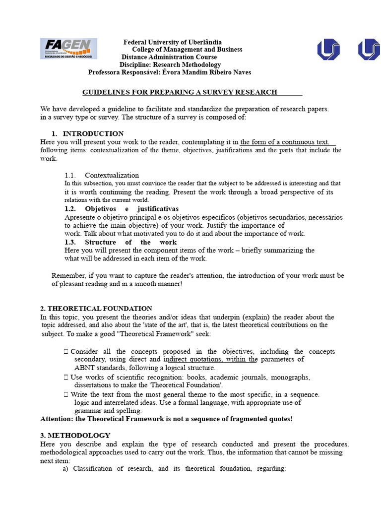 Survey Research Preparation Guidelines | PDF | Statistics | Methodology