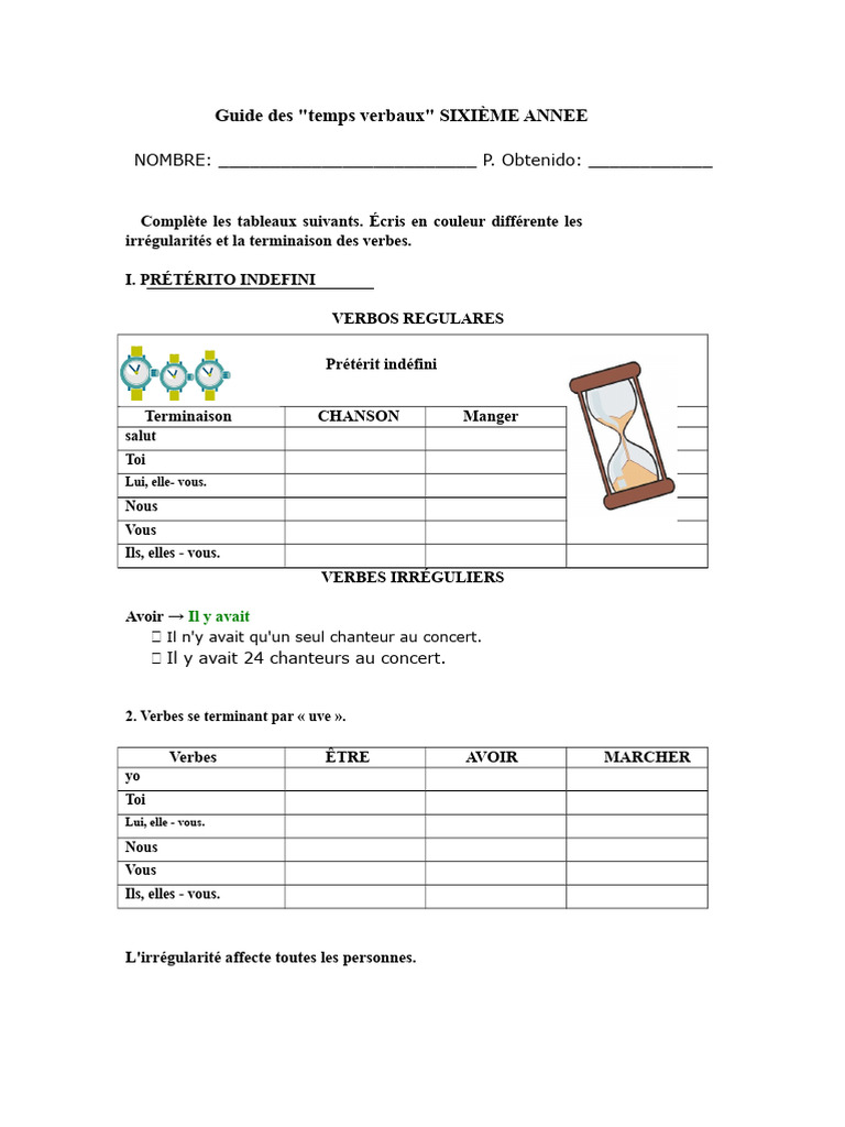 Guide des temps verbaux en espagnol | PDF | Verbe | Mécanique du langage