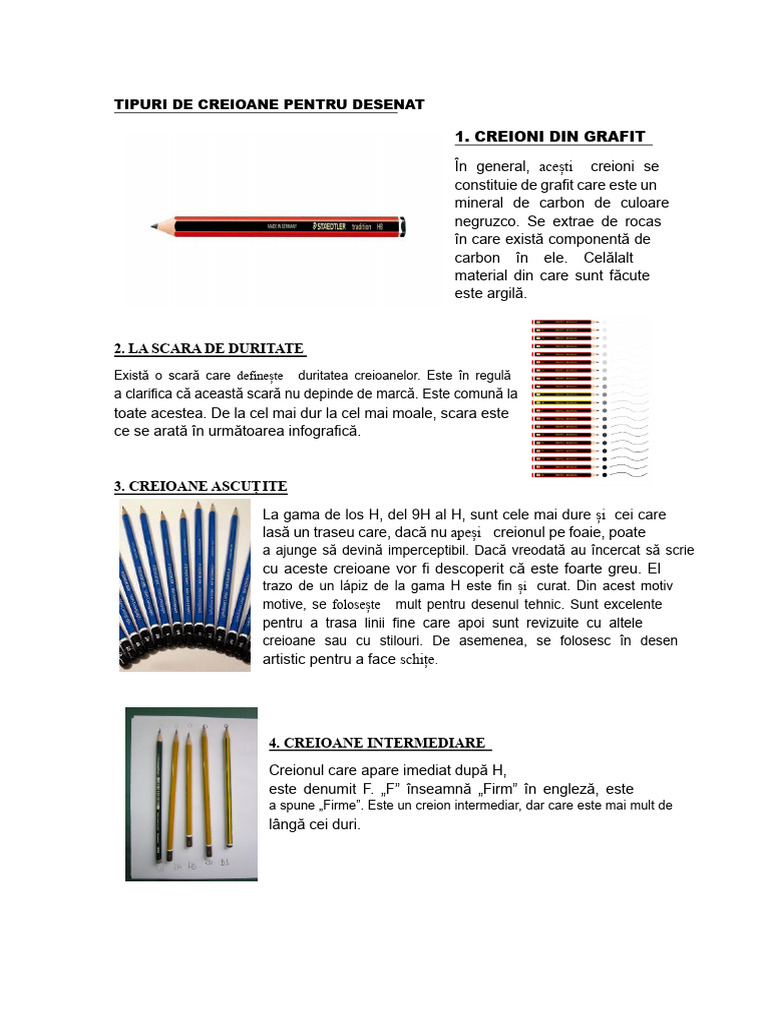 Tipuri de Creioane Pentru Desenat | PDF