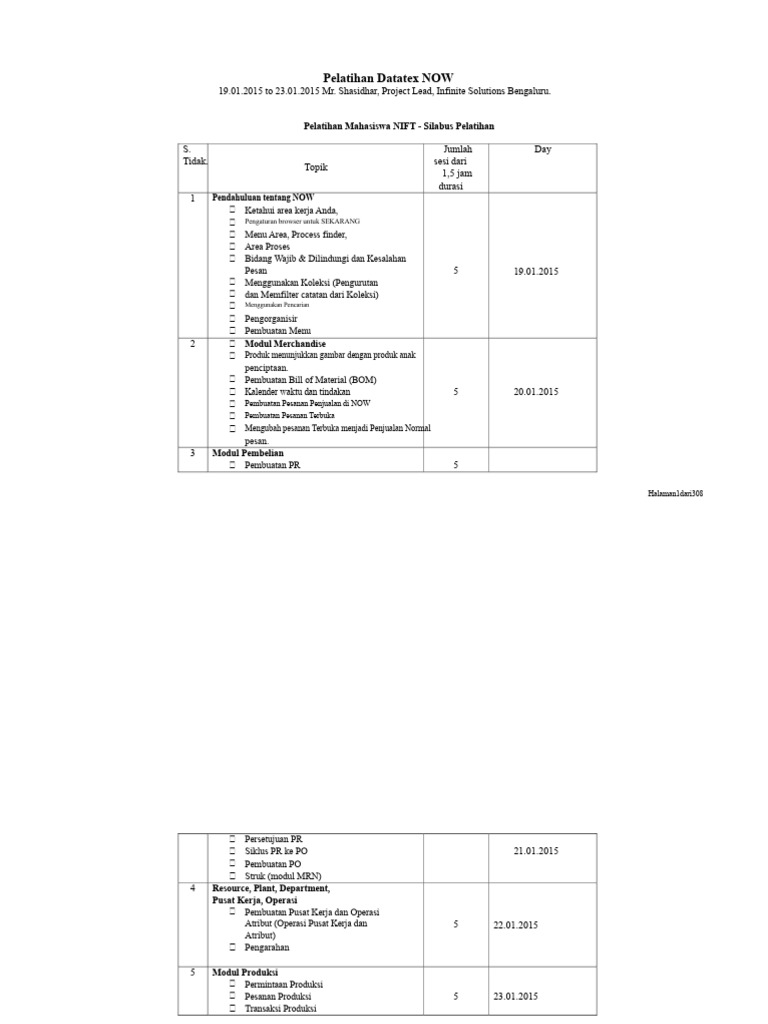Pelatihan Datatex NOW untuk Mahasiswa NIFT | PDF