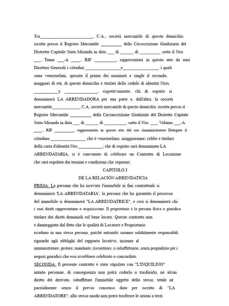 Contratto Di Locazione Su Capannone Industriale PDF