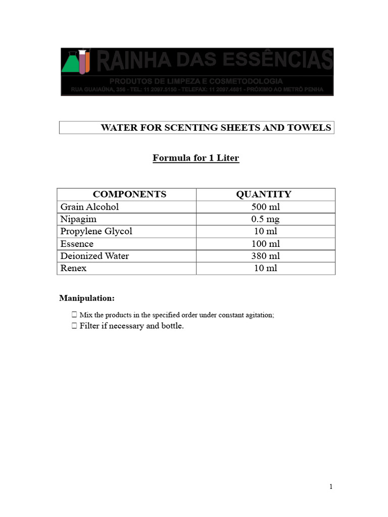 Formulas for Cleaning and Scenting Products | PDF | Sodium Hydroxide ...