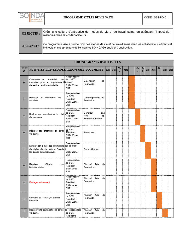 Programme de Styles de Vie Sains | PDF