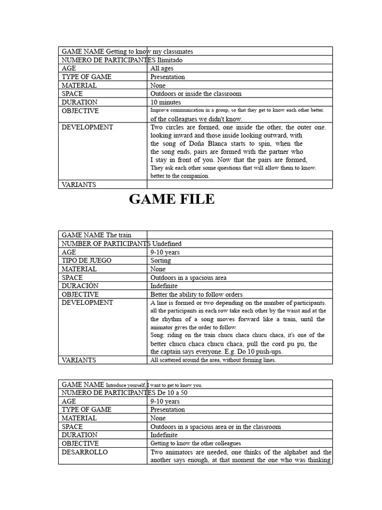Fun Classroom Games for All Ages | PDF