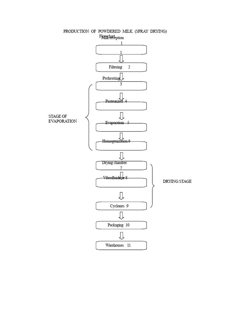 Milk Powder Production Flow Chart | PDF