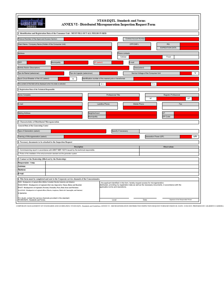 Annex VI Request Form Inspection Microgeneration Distributed | PDF ...