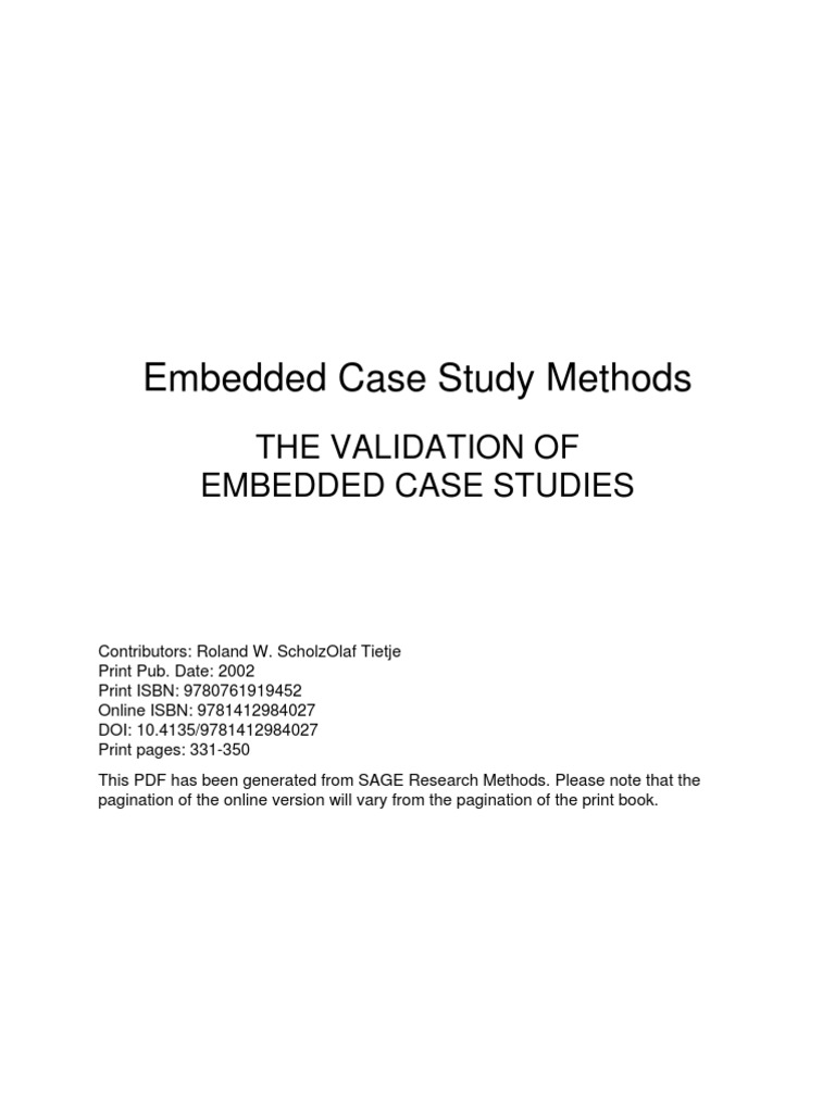 The Validation of Embedded Case Studies | PDF | Validity (Statistics ...