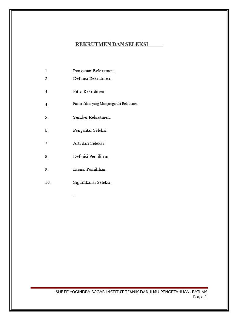 Proses Rekrutmen dan Seleksi Karyawan | PDF