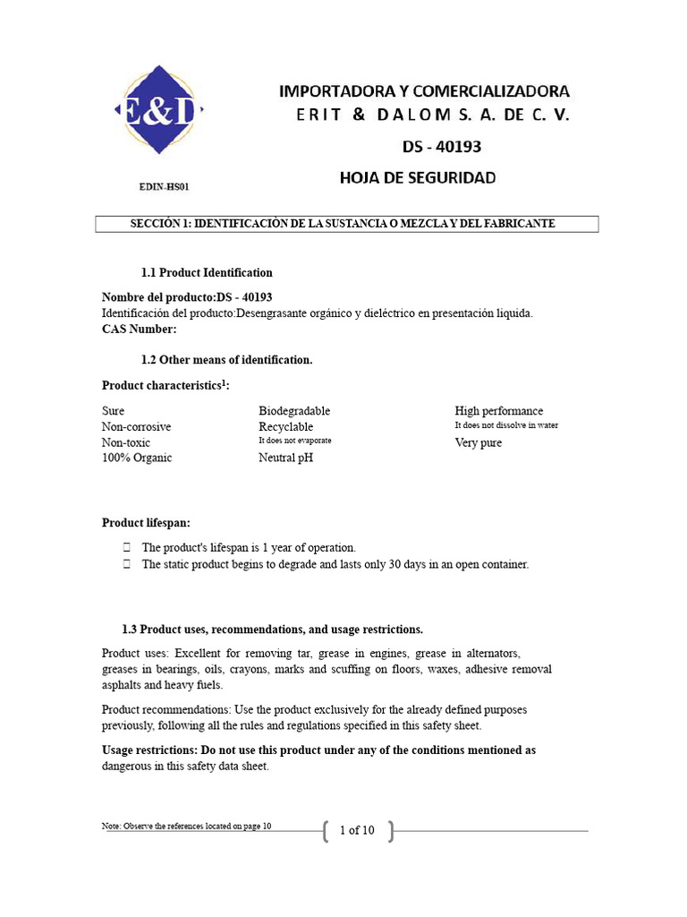 Organic Degreaser Safety Data Sheet | PDF | Toxicity | Combustion