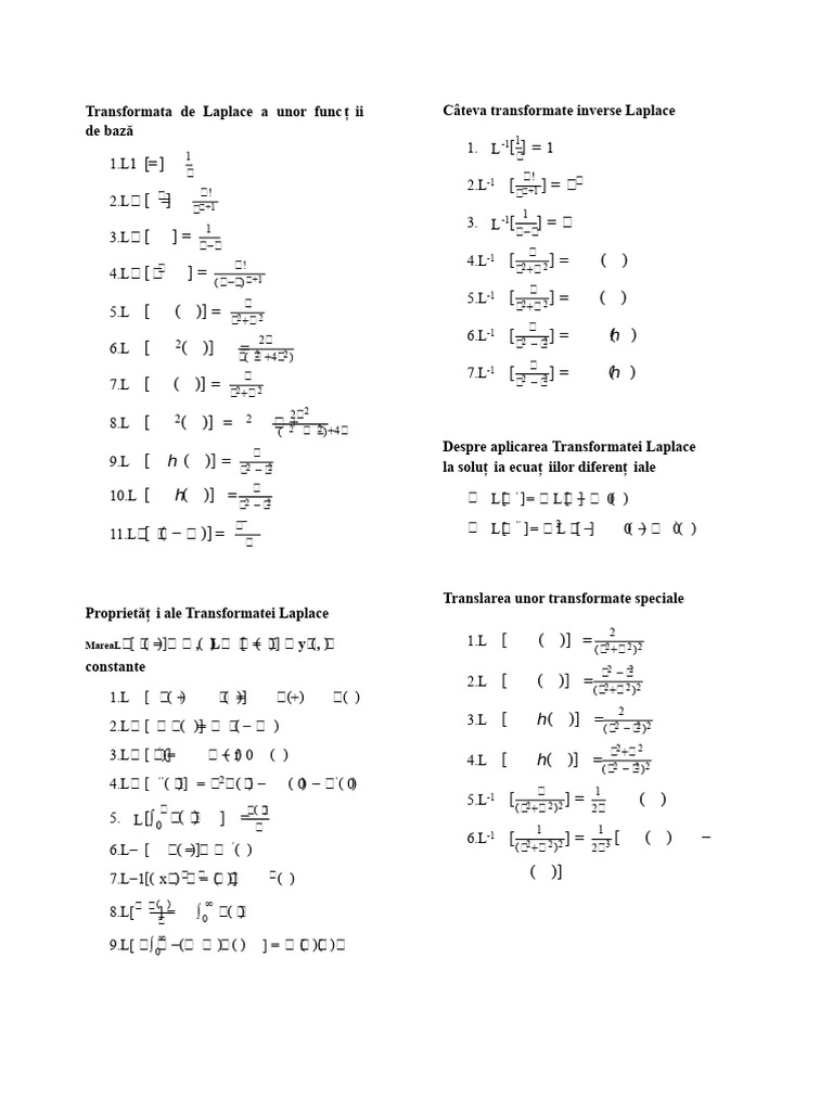 Formular de Transformare Laplace | PDF