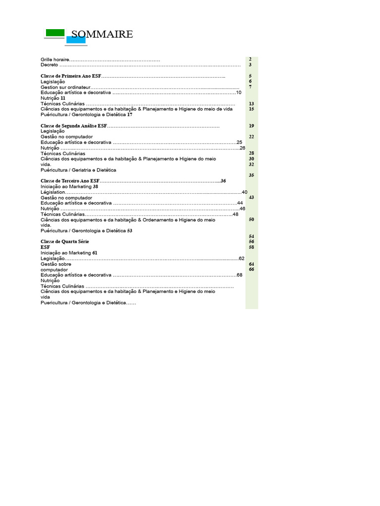 Currículo de Ensino ESF: Disciplinas e Horários | PDF | Ambiente de ...
