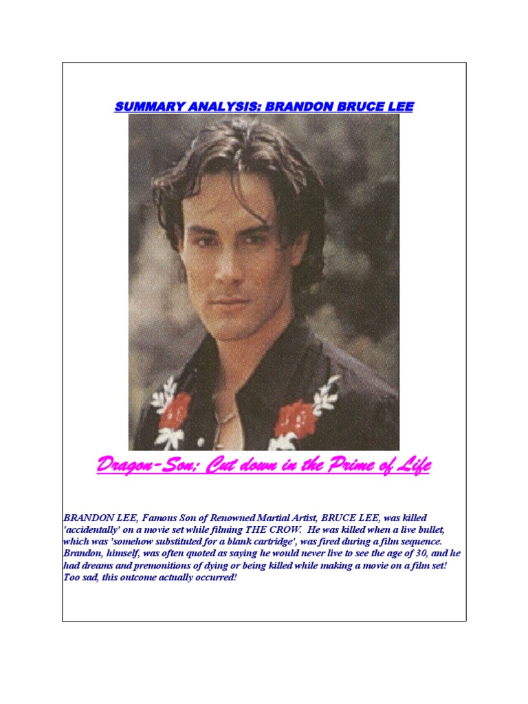 Chart Summary Analysis Brandon Lee PDF Astrological Sign Astronomy