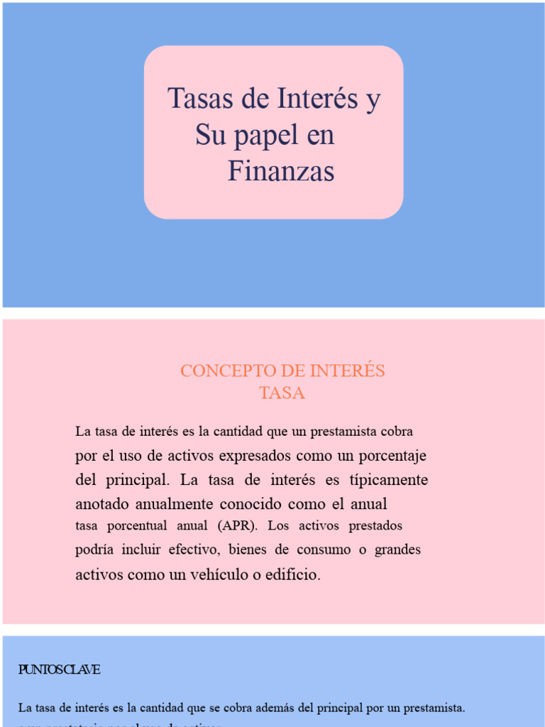 Parte I Tasas de Interés y Su Papel en Finanzas | PDF | Interés | Inflación