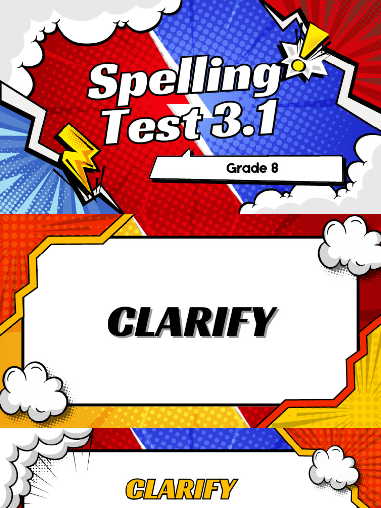 Grade 8 Spelling Test 3.1-3.3 | PDF | Verb