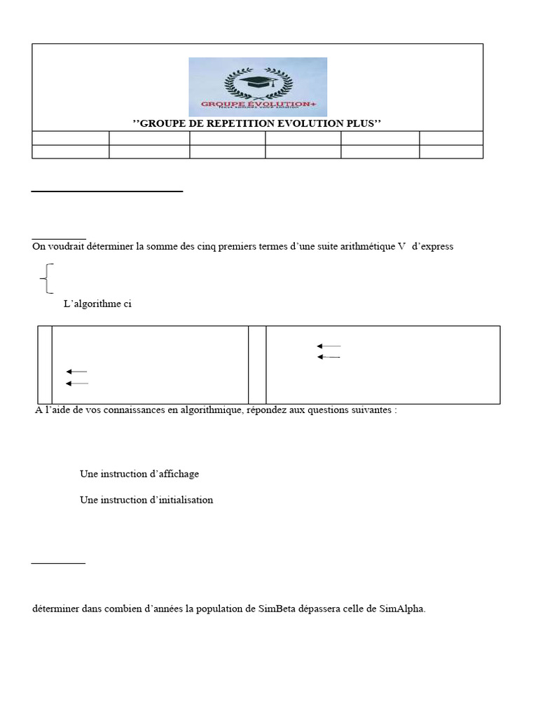 Algorithmes et Structures de Contrôle en Informatique | PDF | Structure ...