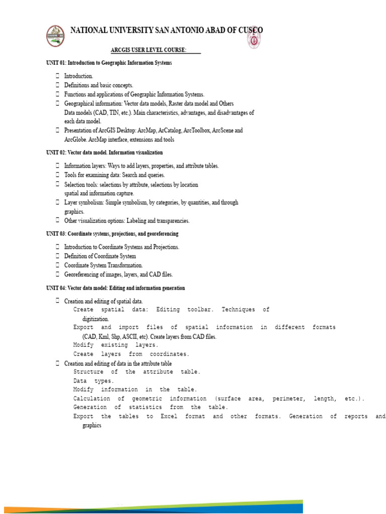 ArcGIS Course Overview and Modules | PDF | Geographic Information ...