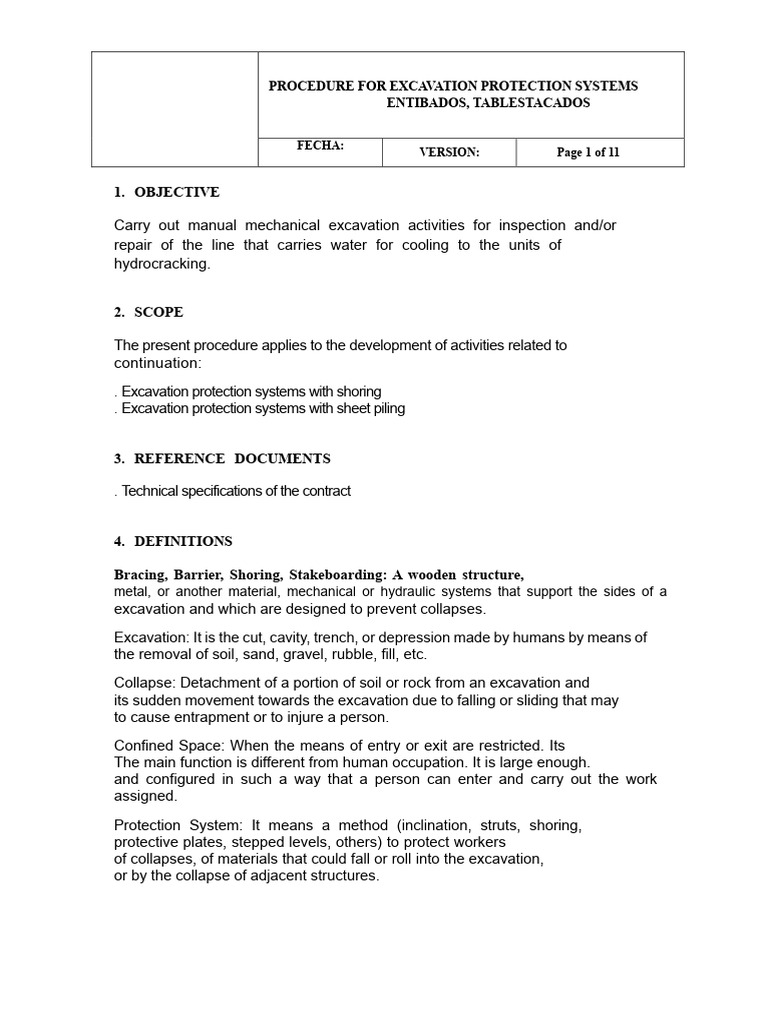 Excavation Protection Systems Procedure | PDF | Beam (Structure) | Bending