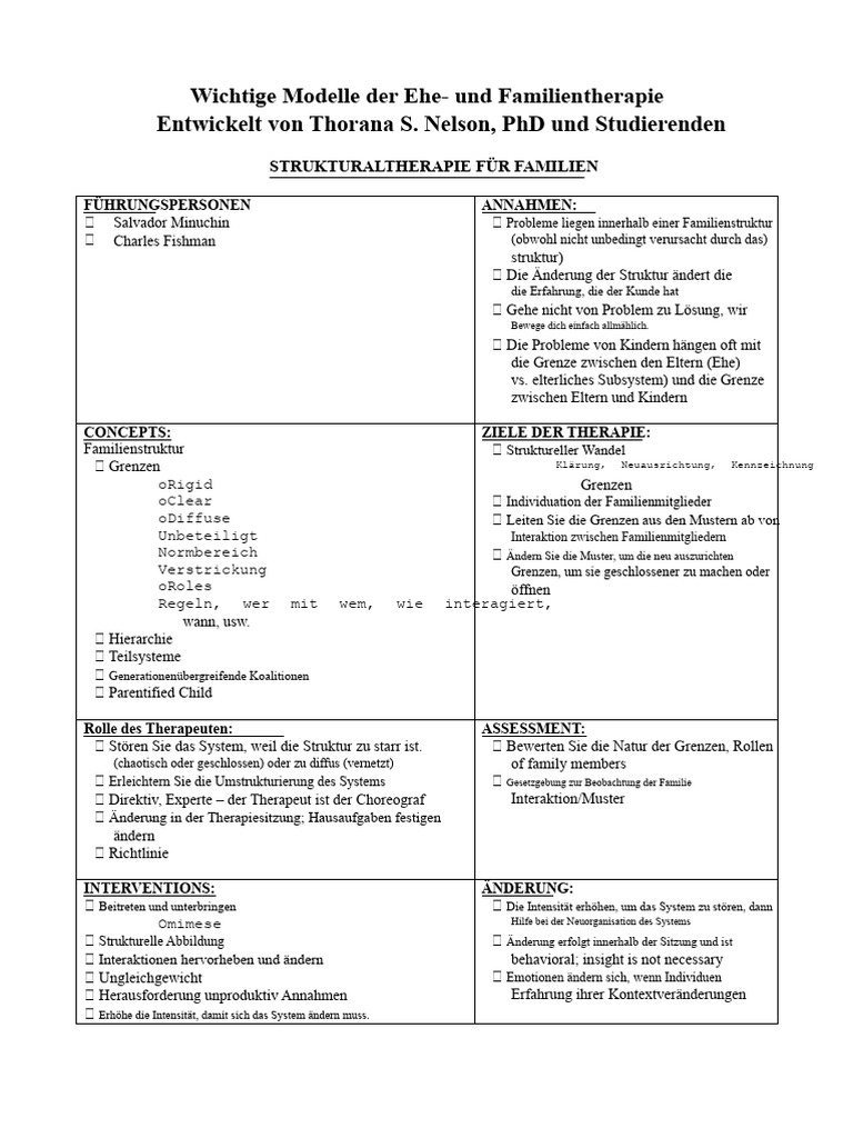Mft-Modus Hauptmodelle Der Ehe - Und Familientherapie | PDF