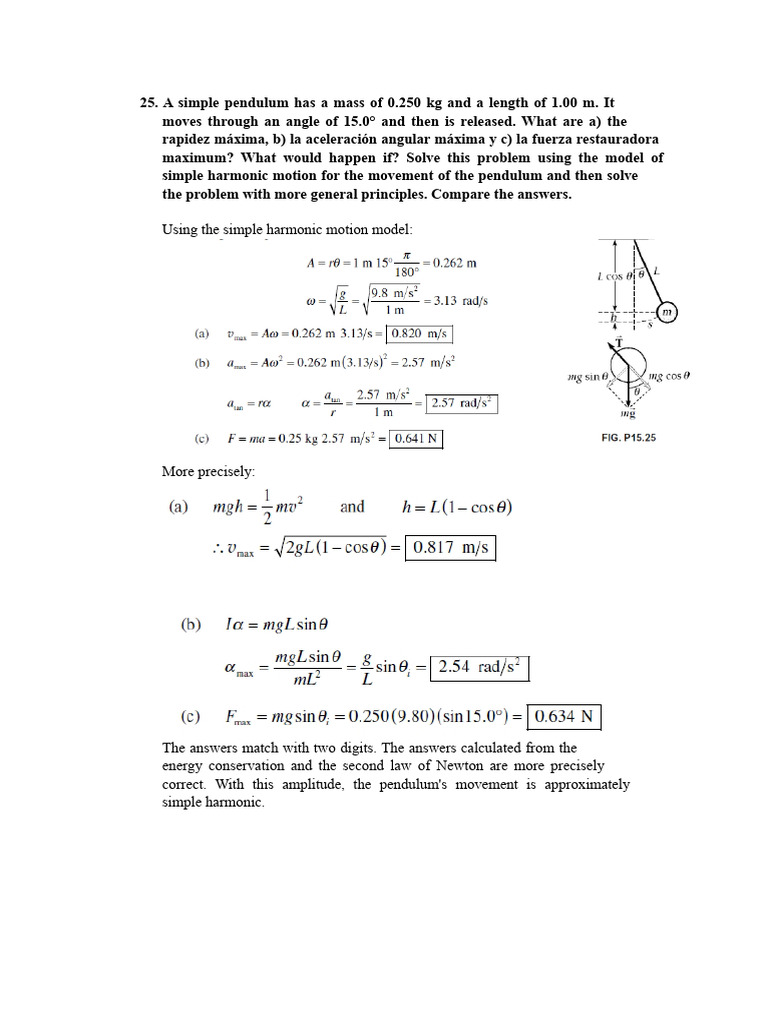 Simple Pendulum Motion Analysis | PDF