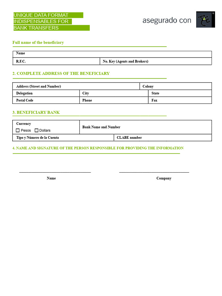Essential Data for Bank Transfers | PDF