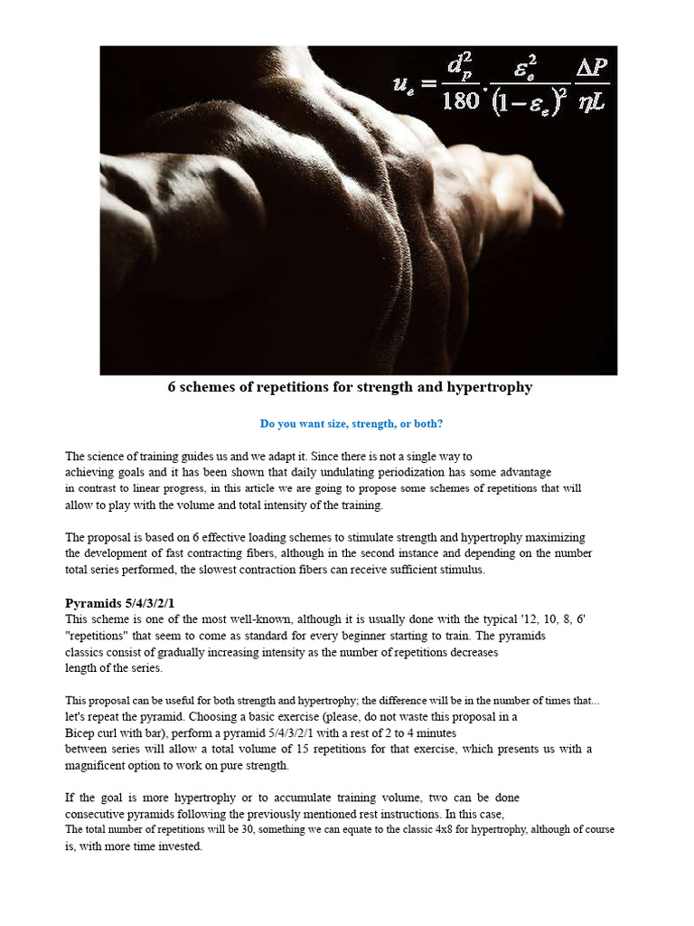 6 Repetition Schemes for Strength & Hypertrophy | PDF | Muscle ...