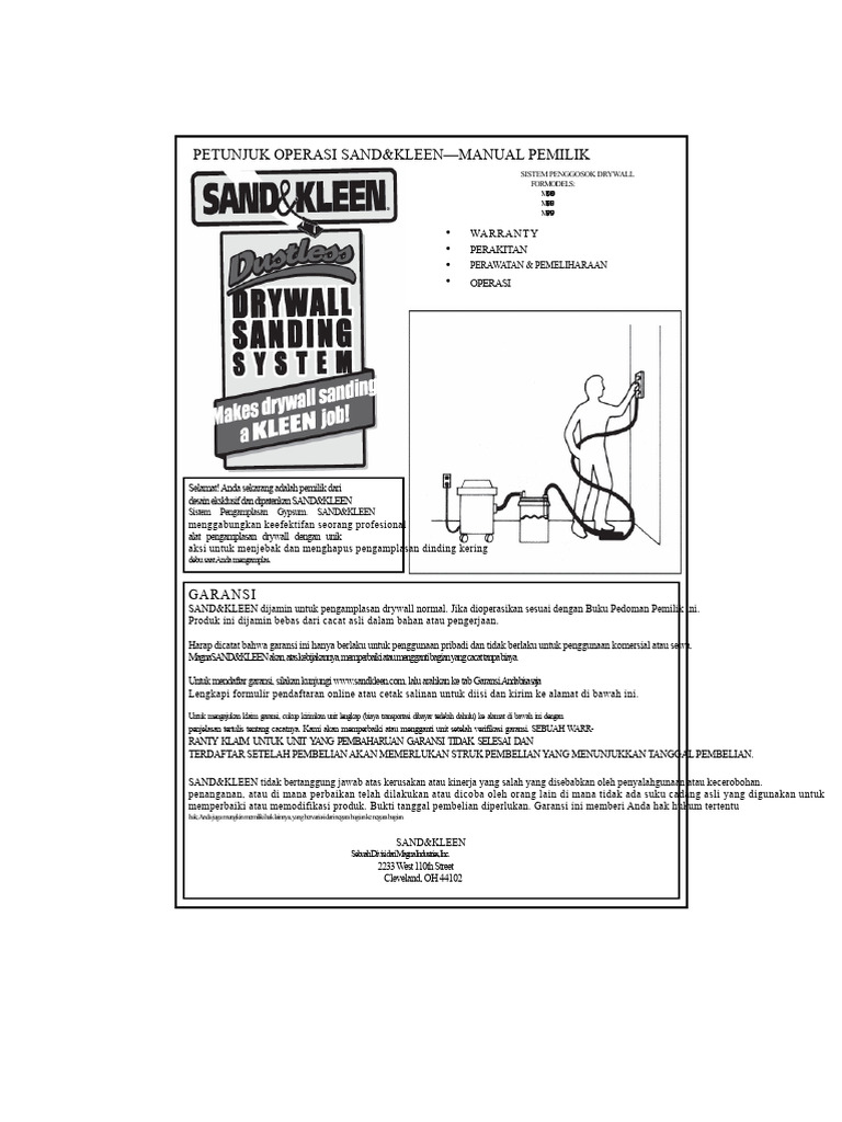 Manual Pemilik SAND&KLEEN MT800-MT999 | PDF