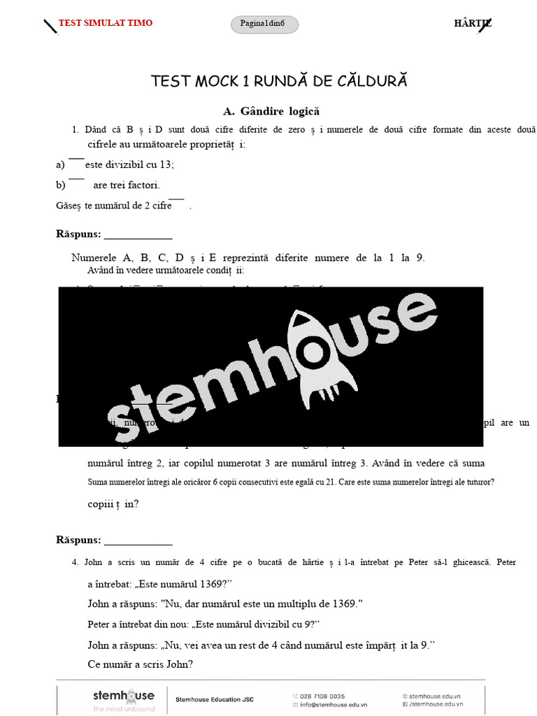 Test de Simulare TIMO | PDF