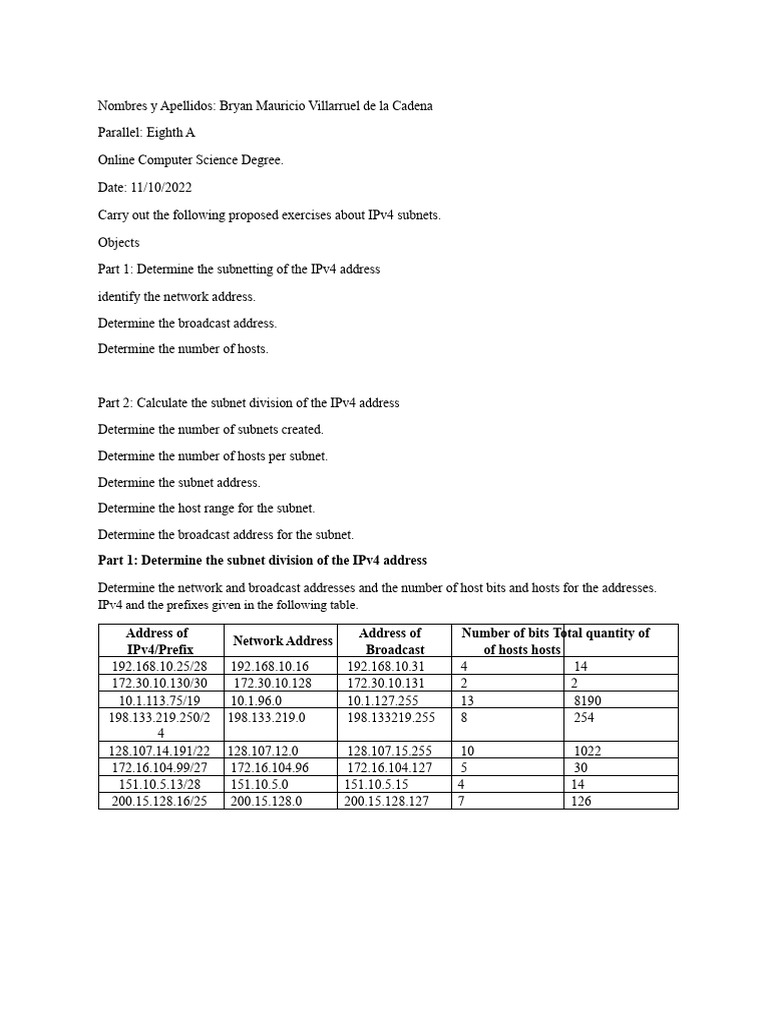 Subnetting Analysis for 192.168.10.25/28 | PDF | Ip Address | Computer ...