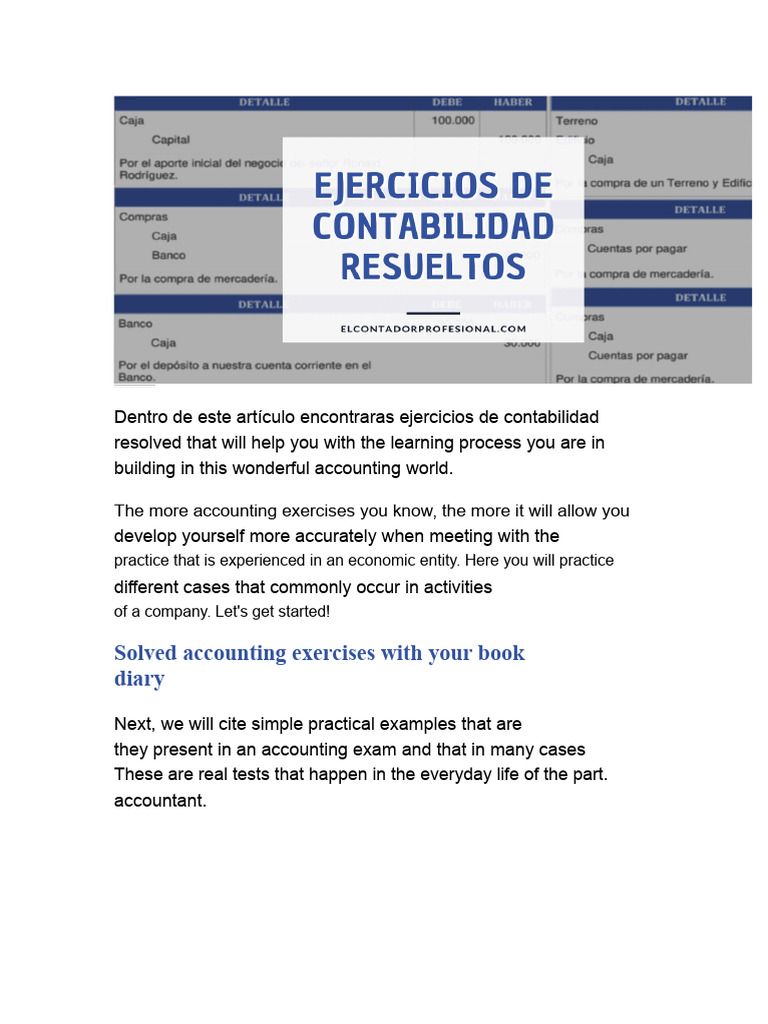 Ejercicios de Contabilidad Básica | PDF | Banks | Credit Card