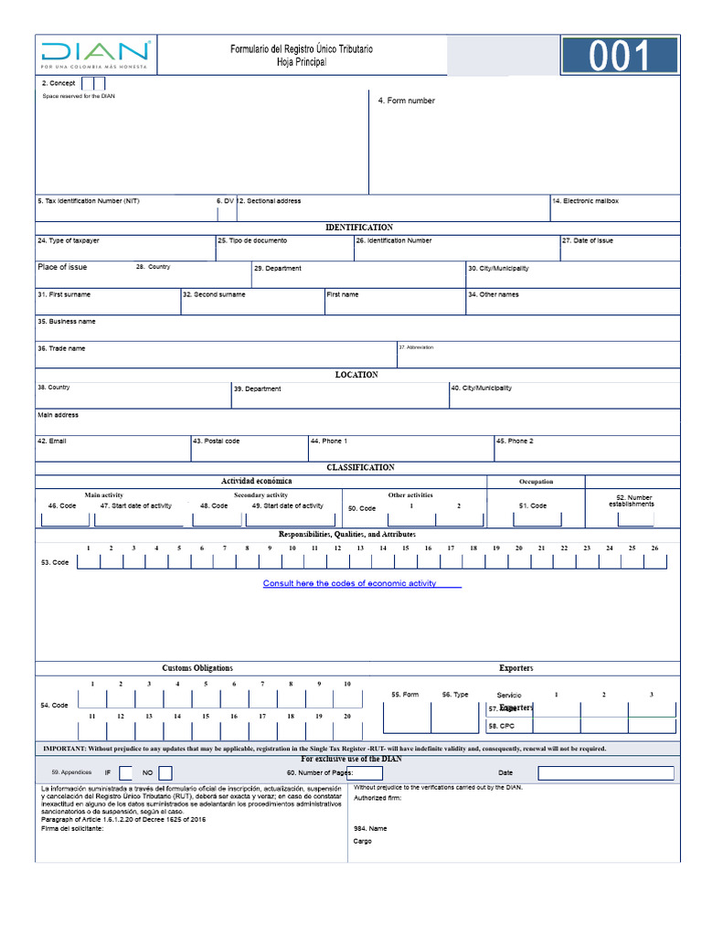 Tax Identification and Registration Form | PDF | Government