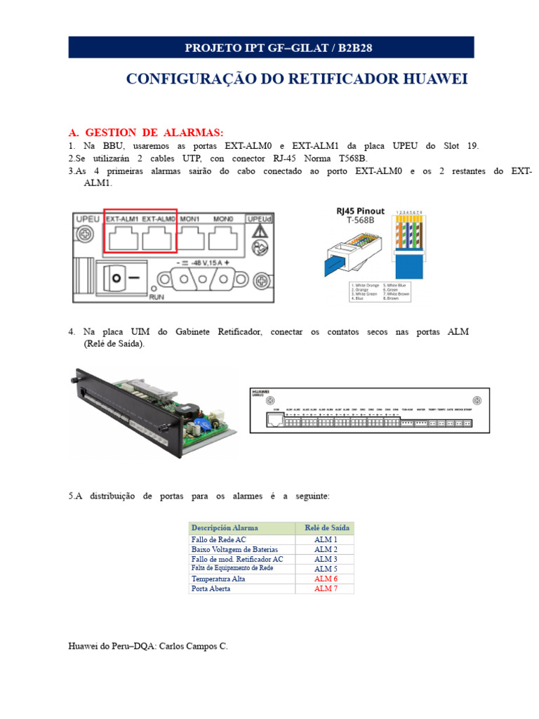 Configuração do Retificador Huawei B2B28 | PDF | Relé | Engenharia Elétrica