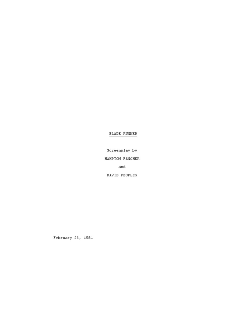 Blade Runner | PDF | Android (Robot) | Nature