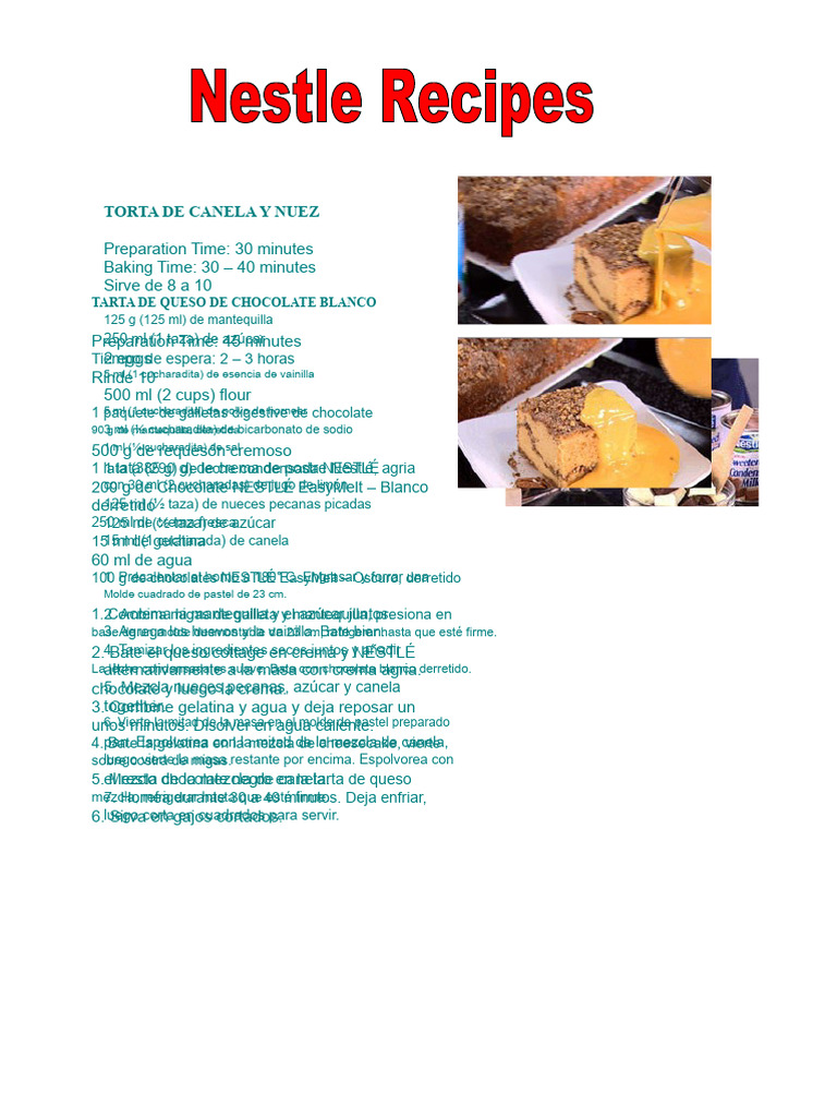 Recetas Variadas de Postres y Galletas | PDF | Tarta de queso | Postres
