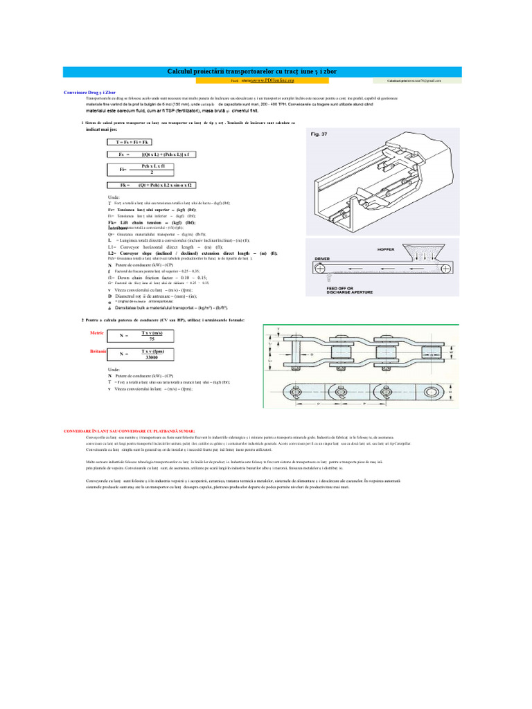 Chain Conveyors Design Calculation 400 T PDF | PDF