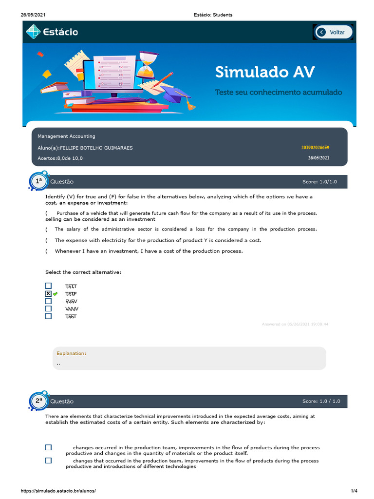 Managerial Accounting - Simulation | PDF | Business Economics | Economies