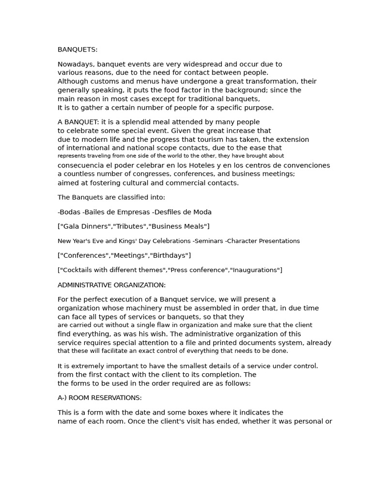 Comprehensive Guide to Banquet Management | PDF | Menu | Buffet
