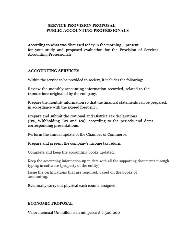 Accounting Services Proposal Overview | PDF