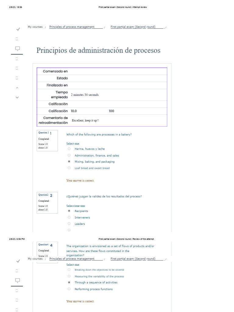 First Partial Exam (Second Round) - Review of The Attempt Principles of ...