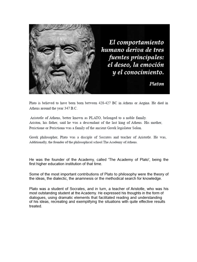 Plato's Key Contributions to Philosophy | PDF | Plato | Ancient Greek ...