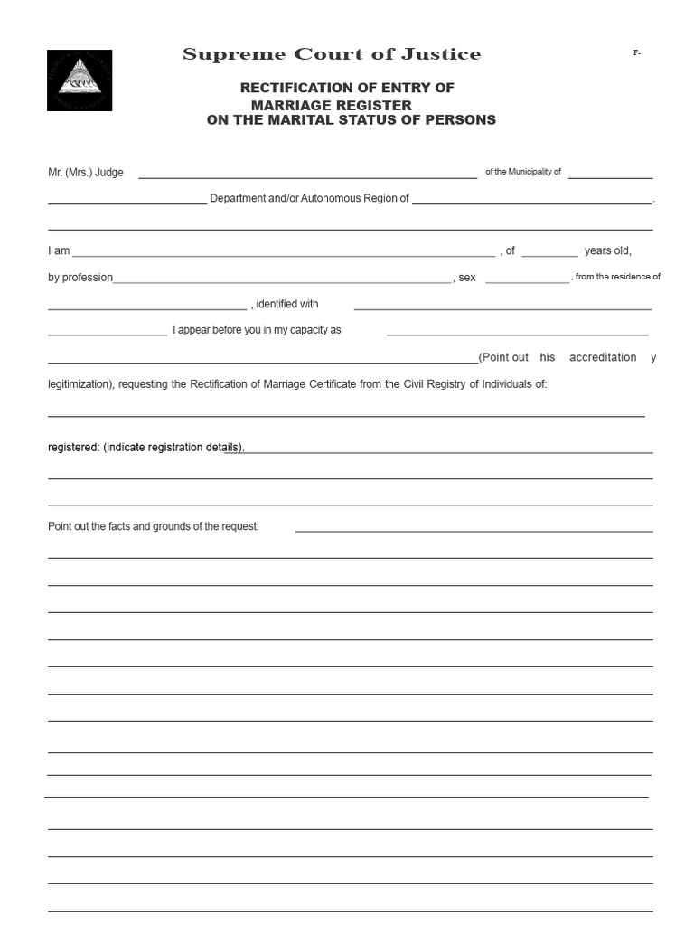 F-Rectification of Marriage Record in The Civil Status of Persons | PDF ...