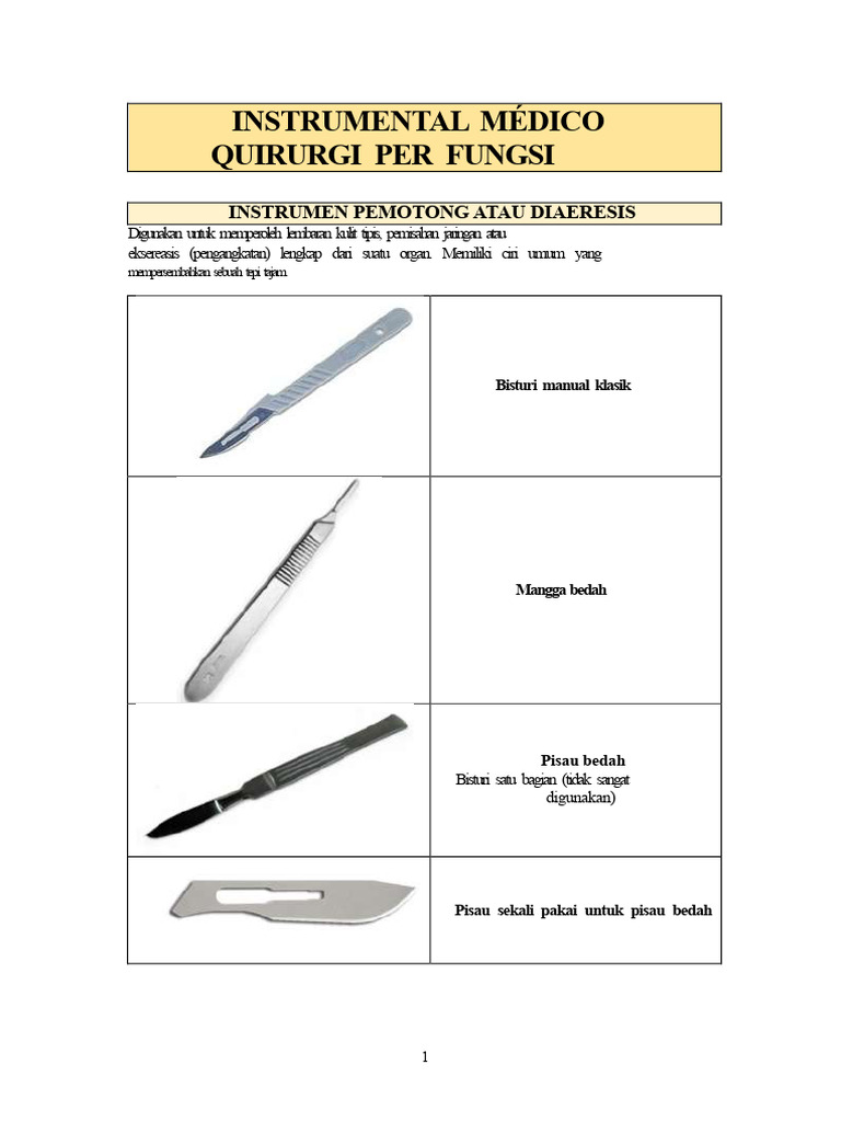 Instrumen Bedah dan Fungsinya | PDF