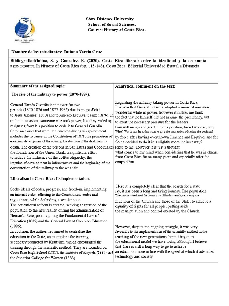 Costa Rica's Military and Liberalism (1870-1906) | PDF | Costa Rica