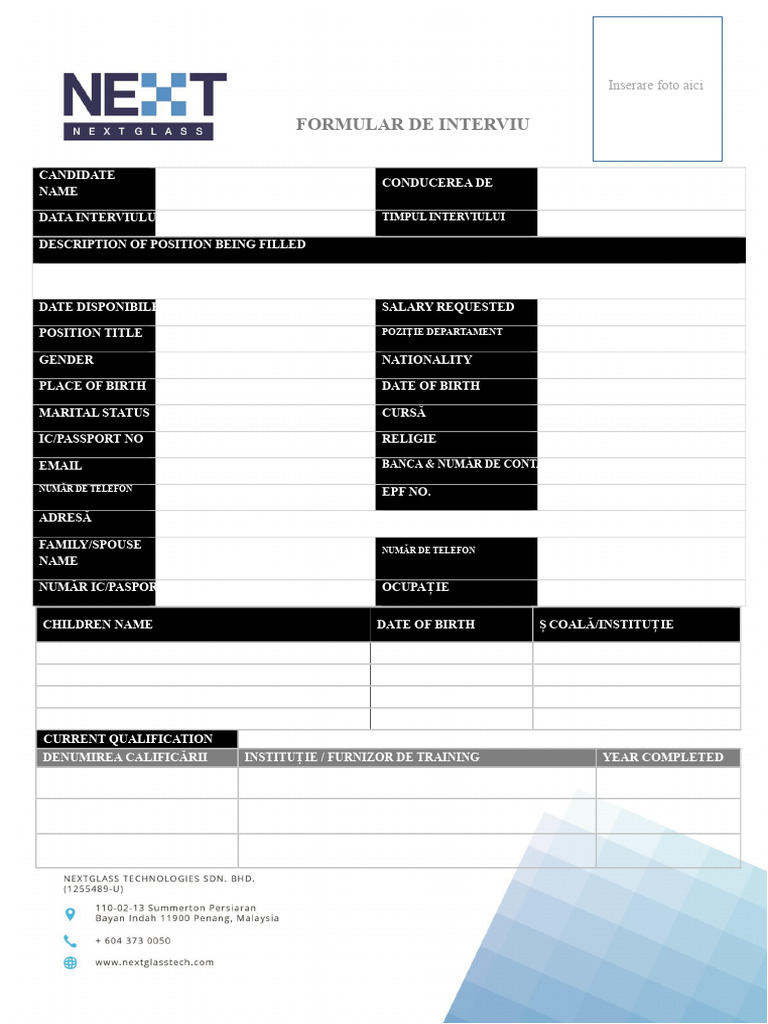Exemplu de Formular de Interviu | PDF