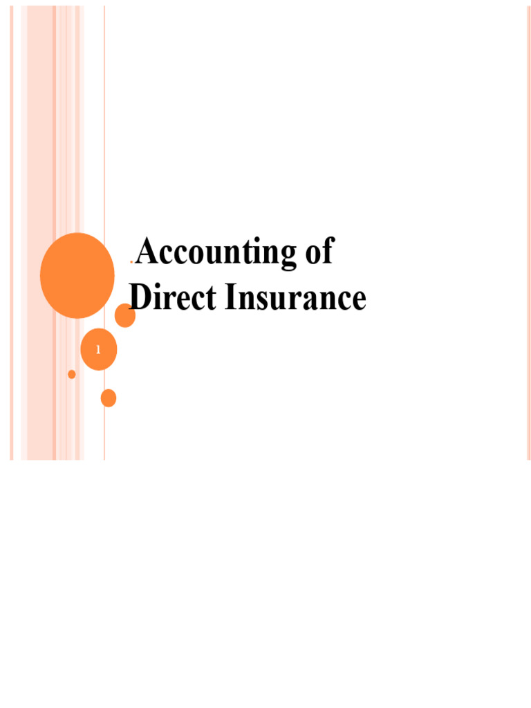 Direct Insurance Accounting Guide | PDF | Debits And Credits | Insurance
