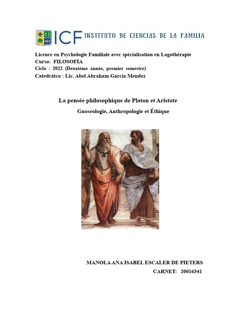 Platon et Aristote : Fondements de la Philosophie | PDF | Platon | Noûs