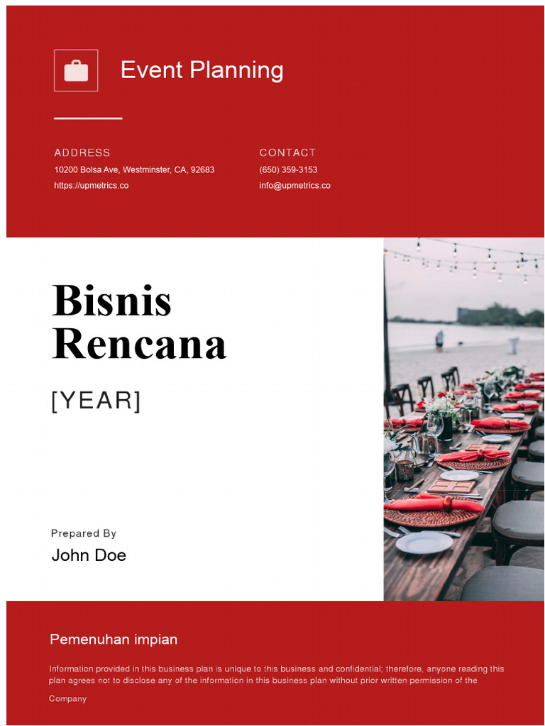 Rencana Bisnis Perencanaan Acara Eventel | PDF