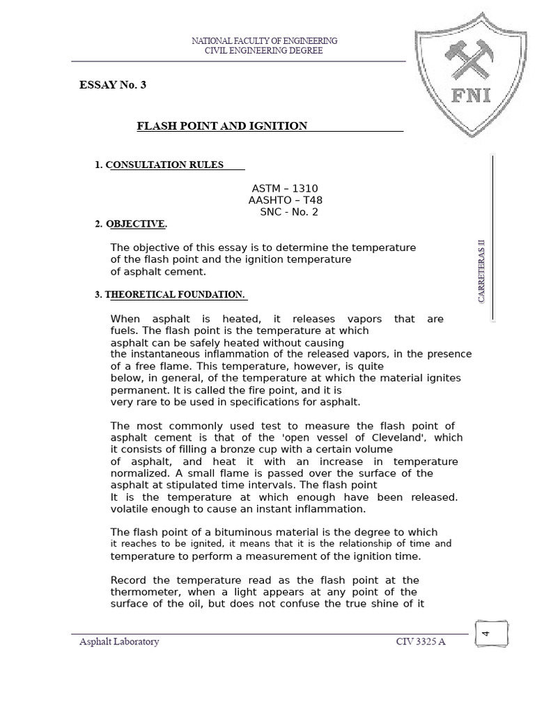 Flash and Ignition Points of Asphalt | PDF | Energy Technology ...